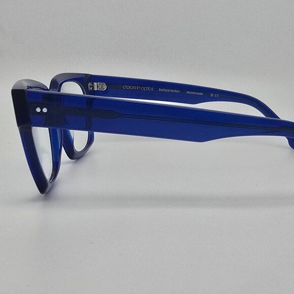 Colors in Optics Sanford Hutton Thompson Cobalt Blue Eyeglasses Frame w/ Case - Picture 6 of 15